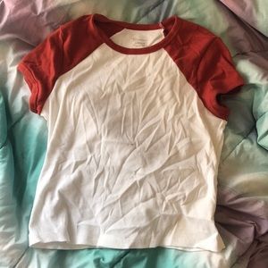 Orange and white crop top